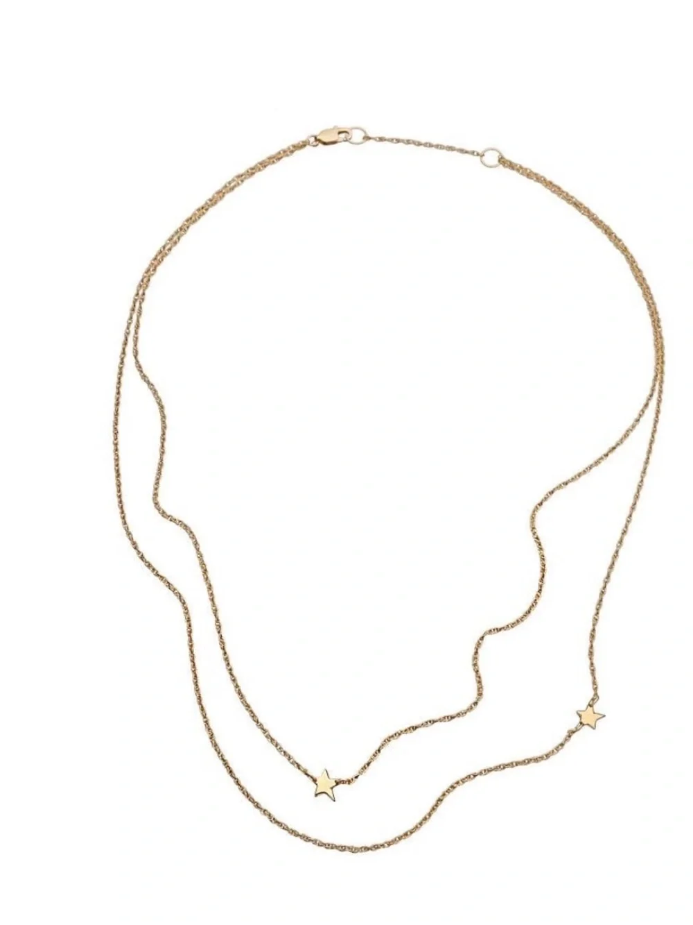 NWT jennifer zeuner Delicate Gold Double-Layer Star Necklace minimalist